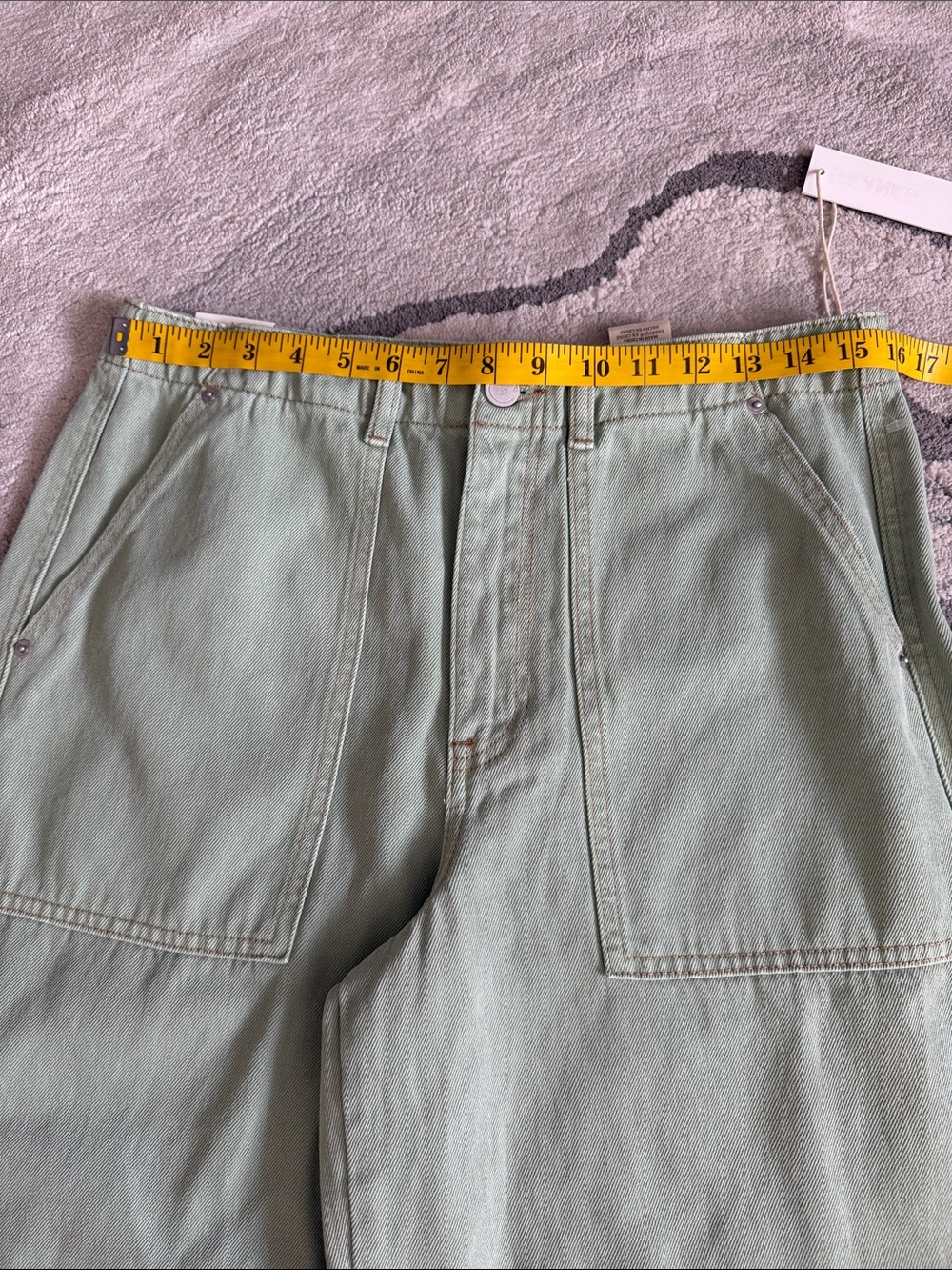 Blank NYC Barrel Leg High Rise Jeans in Pistachio Tone - Picture 12 of 13